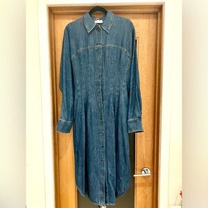 COS Denim Button-Up Maxi Shirt Dress